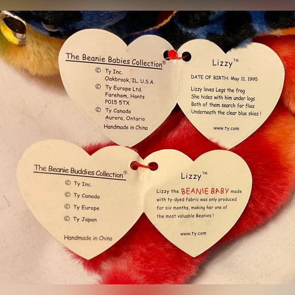 Ty Lizzie beanie buddy and baby pair - Picture 7 of 7